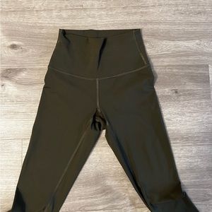 Lululemon Wunder Under 28” High Rise Leggings in Dark Olive Green